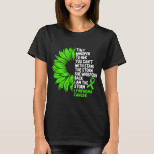 Camiseta Linfoma Cancer Consciência Verde Fita a Tempestade
