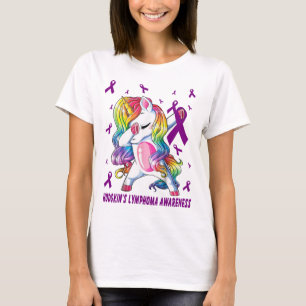 Camiseta linfoma de hodgkin dabbing unicórnio guerreiro