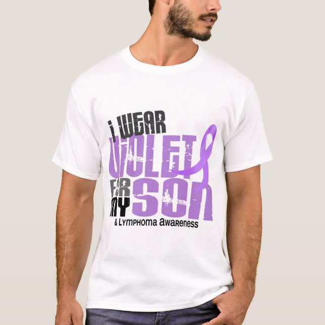 Camiseta Linfoma de Hodgkins eu visto a violeta para meu (Frente)