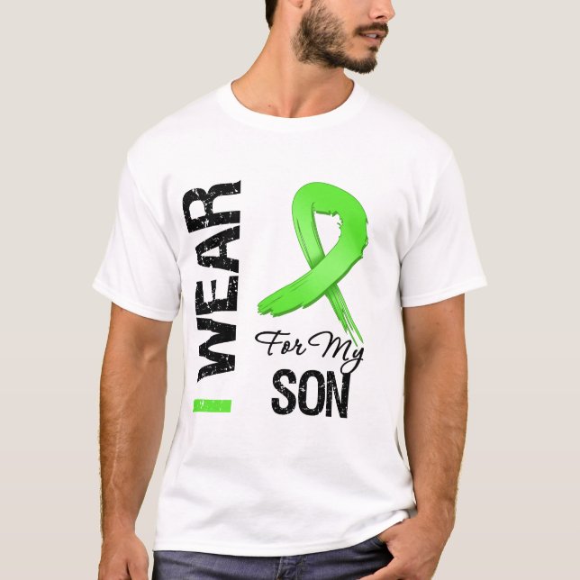 Camiseta Linfoma eu visto a fita do verde limão para meu (Frente)