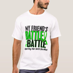 Camiseta Linfoma minha batalha demasiado 1 amigo (fêmea)
