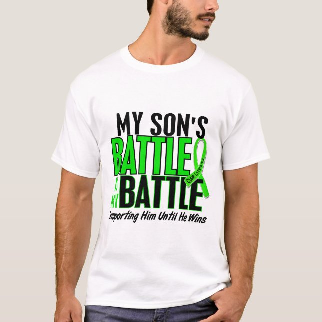 Camiseta Linfoma minha batalha demasiado 1 filho (Frente)