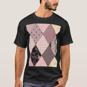 Camiseta Lingerie Têxtil: Padrão de Vintagem de Patchwork