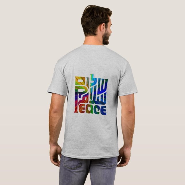 Camiseta Língua da Paz/3 Línguas (Parte Traseira Completa)