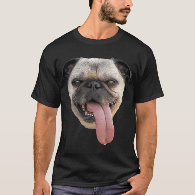 Camiseta Língua de Pug para fora (Frente)