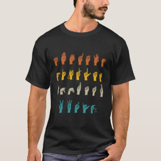 Camiseta Língua de Sinais Alfabeto Surdo E Dom Surdo-Mudo