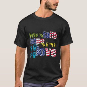 Camiseta Língua de Sinais Americana Asl 4 De Julho Fé Esper