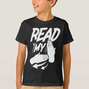 Camiseta Lingua de Sinais Americana ASL Leia Minha Mão Surd