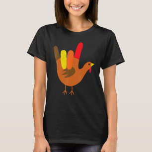 Camiseta Língua de Sinais Americana Eu Amo Você Dia de Ação
