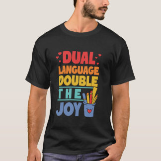 Camiseta Língua dupla dobra a alegria - Ensino de Língua Du