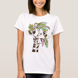 Camiseta Língua girafa - animais fofos e engraçados para