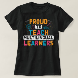 Camiseta Língua Linguista de Professores Multilíngue Ensino