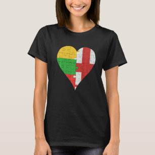 Camiseta Língua lituana Flag Heart