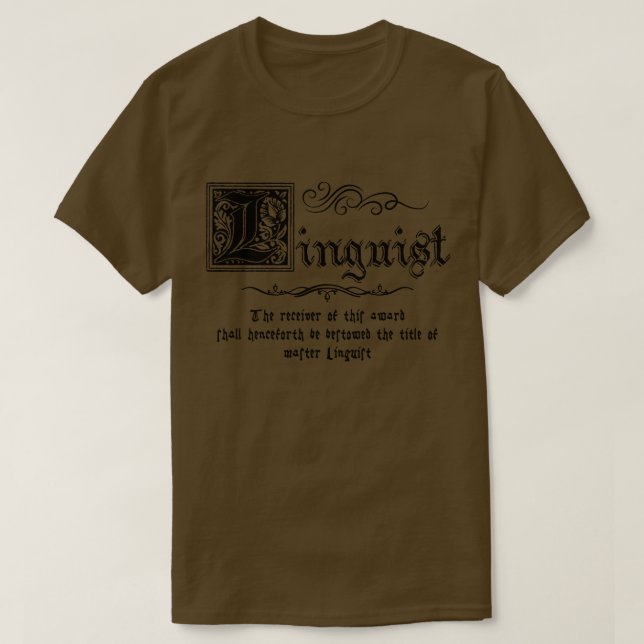Camiseta Língua Mestra Medieval (Frente do Design)