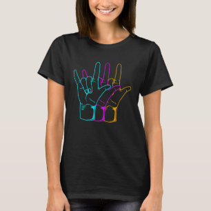 Camiseta Linguagem de Sinais Americana Eu Amo Você