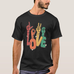 Camiseta Linguagem de Sinais Amor Audição surda ASL Imparad