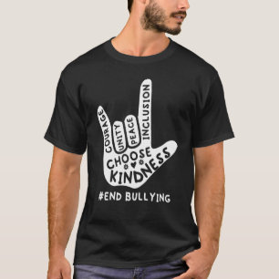 Camiseta Linguagem de Sinais de Amor Anti-Bullying Laranja