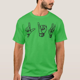 Camiseta Linguagem de Sinais de Mão do Live Name ASL Gift N