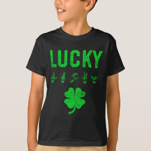 Camiseta Linguagem de Sinais Sortuda Conscientização do Dia