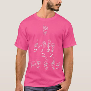 Camiseta Linguagem de Sinal Americano ASL Eu Amo Pizza T