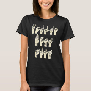 Camiseta Linguagem de Sinal ASL Mundos Melhor Tia Dedo Espe