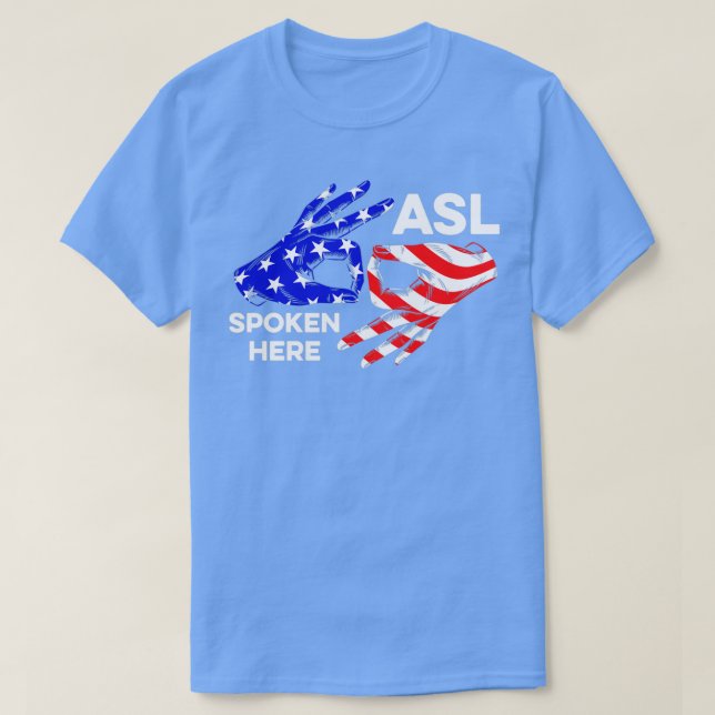 Camiseta Linguagem de Sinal de Classe ASL Fala Graduação de (Frente do Design)