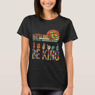 Camiseta Linguagem de Sinal de Mão Asl Quebra-cabeça Autism