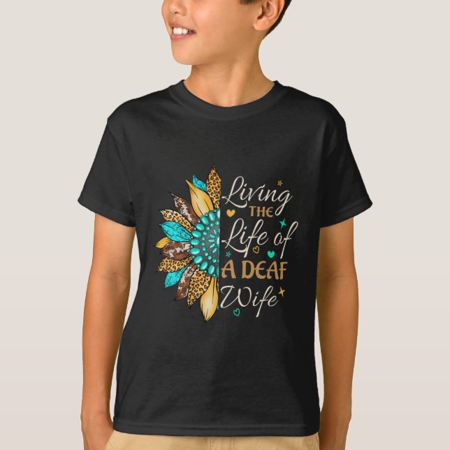 Camiseta Linguagem gestual vivendo a vida de um surdo orgul (Frente)