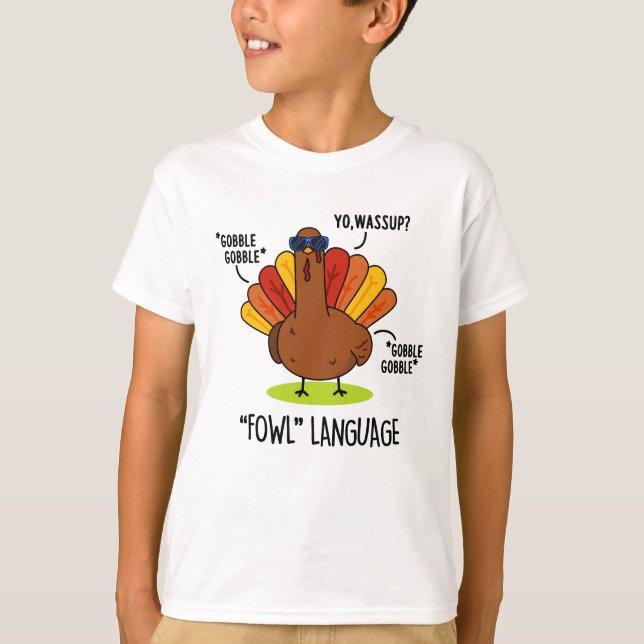 Camiseta Linguagem Imprópria de Ave Piada de Peru  (Frente)
