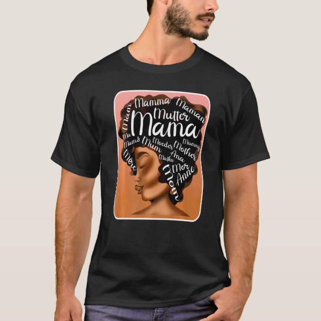 Camiseta Linguagem Multilíngue da Família do Dia de as mães (Frente)