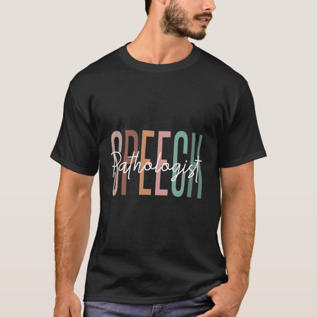 Camiseta Linguagem Patologista Terapia da Língua Falada da  (Frente)
