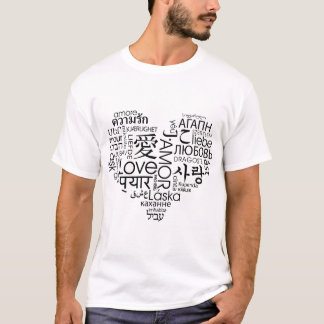 Camiseta Línguas do coração do amor