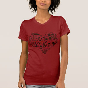 Camiseta Línguas do coração do amor