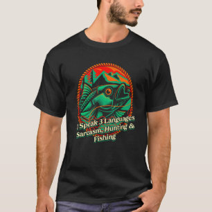 Camiseta Línguas Sarcasmo Caça Pesca Hobby Caçador Atuar