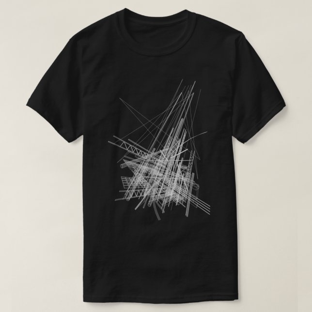 Camiseta Linha Abstrato Geométrica de Design de Arquitetura (Frente do Design)