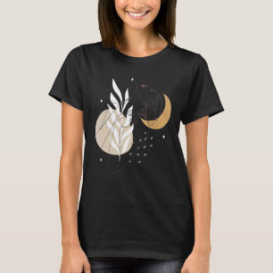 Camiseta Linha Abstrato Minimalista de Mulheres Enfrentando