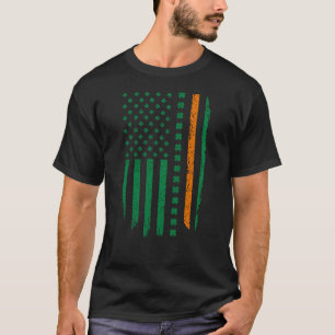 Camiseta Linha alaranjada fina bandeira do dia de St