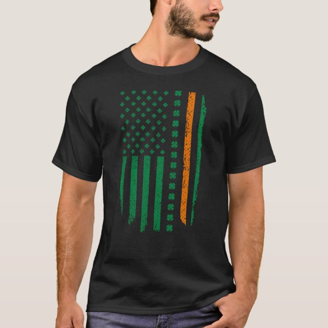 Camiseta Linha alaranjada fina bandeira do dia de St (Frente)