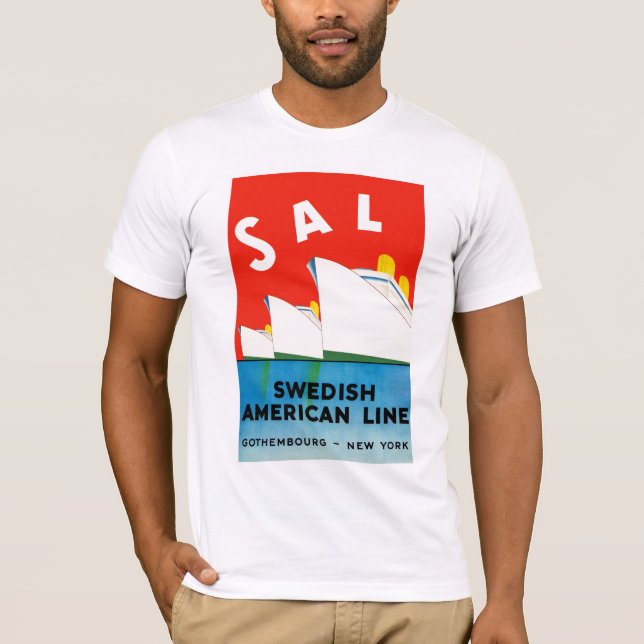 Camiseta Linha americana sueco do ~ do SAL (Frente)