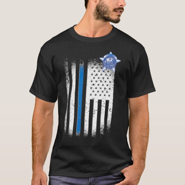 Camiseta Linha Azul da Polícia de Chicago  (Frente)