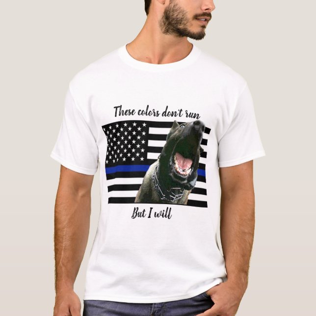 Camiseta Linha Azul Fino - K9 Humor (Frente)
