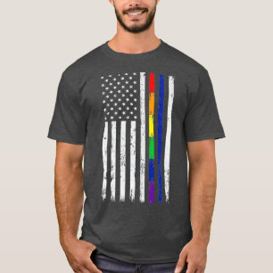 Camiseta Linha Azul LGBT Orgulho gay Thin