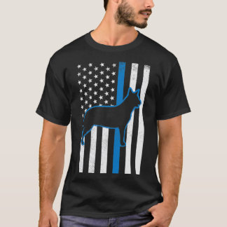 Camiseta Linha Azul Thin US Flag Heeler Policial Cattle Dog