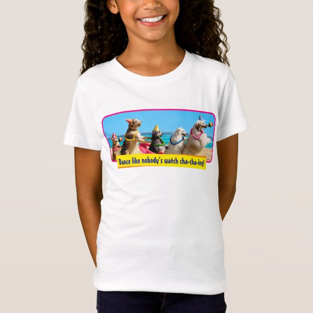 Camiseta Linha Conga de Festa de aniversário de Cães (Frente)