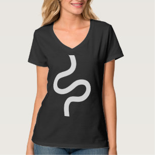 Camiseta Linha curva 02 - branco sobre preto