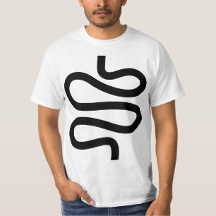 Camiseta Linha Curva - Preto em Branco