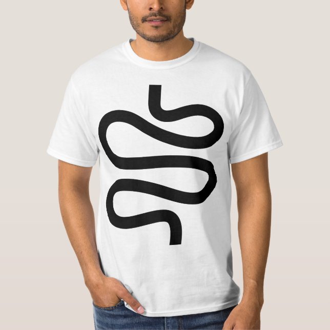 Camiseta Linha Curva - Preto em Branco (Frente)
