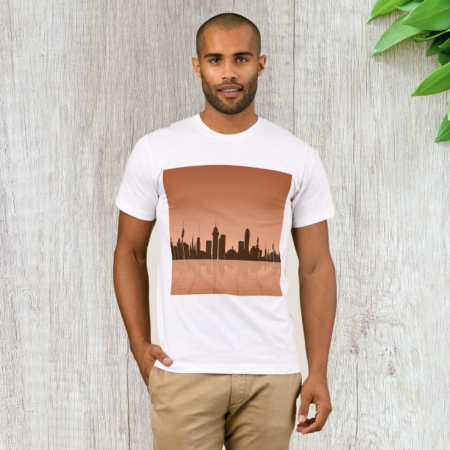 Camiseta Linha Da Cidade No Dawn Mens T-Shirt (Criador carregado)