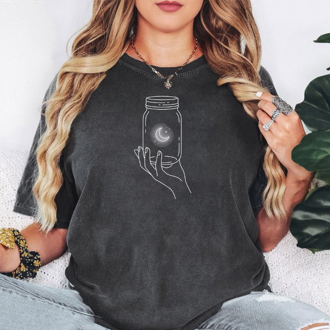 Camiseta Linha de Arte Celestial em Jarra de Moon Jar (Criador carregado)
