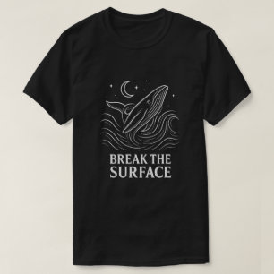 Camiseta Linha de Arte de Baleia Brilhante - Poder Oceânico